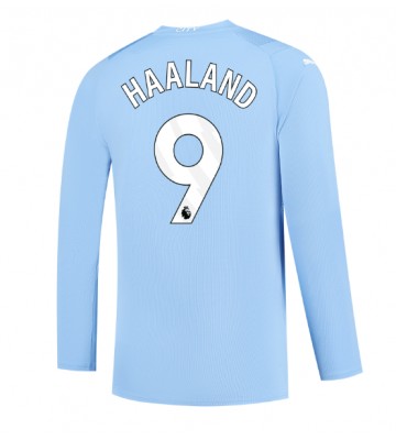 Manchester City Erling Haaland #9 Replica Home Stadium Shirt 2023-24 Long Sleeve